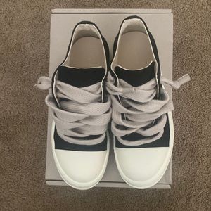 Rick Owens DRKSHDW Canvas Low Top Black Milk